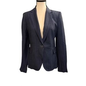 Zara limited edition Viscose & Mohair Navy Pinstripe Blazer size 6